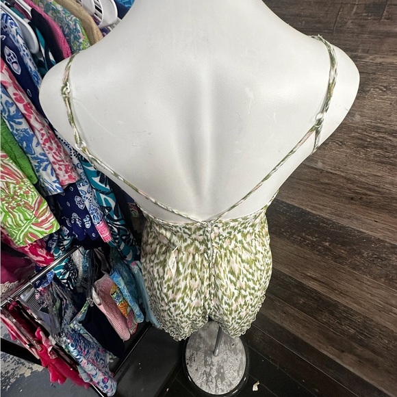 Francesca's Collections Sage Green Cream Romper - Picture 7 of 14